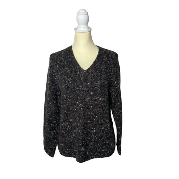 Charter Club Petite Wool Blend Mixed Knit V Neck Sweater Women's Size PM - Picture 1 of 12